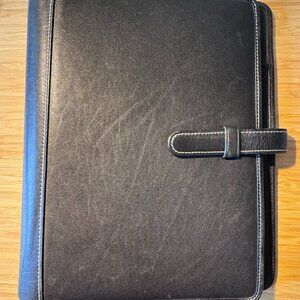 Coach Vintage Black Leather Desk Agenda- 3 Ring Krause Binder